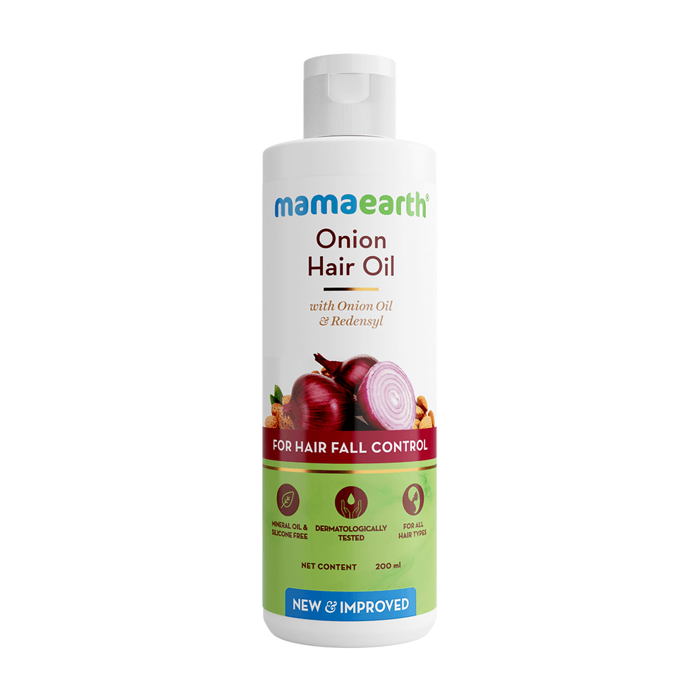 Mamaearth Onion Hair Oil with Onion Oil & Redensyl for Hair Fall Control - 200 ml