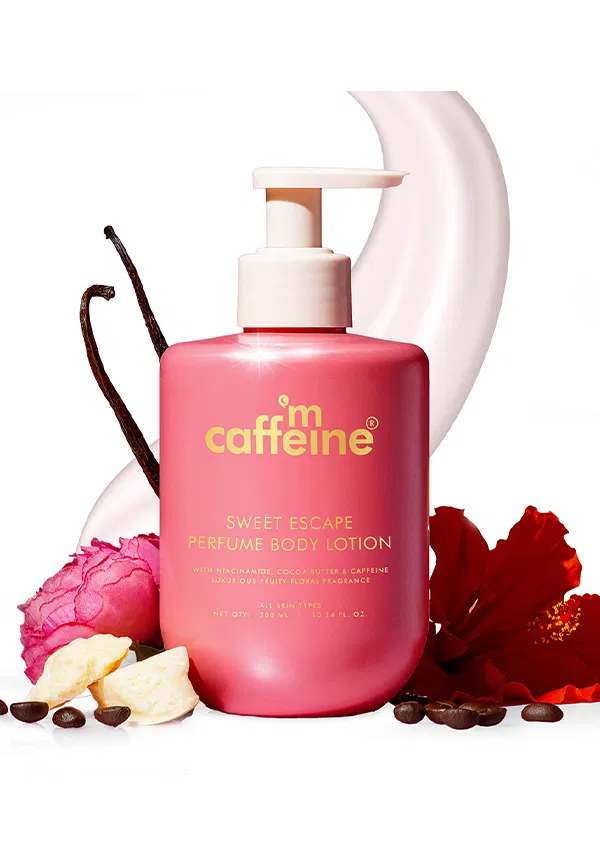 Mcaffine Sweet Escape Perfume Body Lotion with Niacinamide & Cocoa Butter| Fruity-Floral Fragrance | Size: 300 ml By mCaffeine