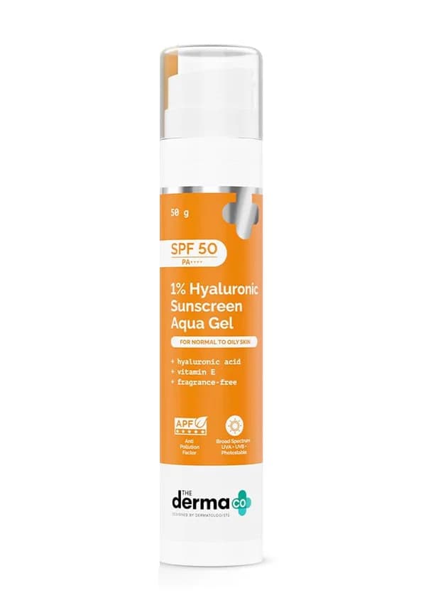 1% Hyaluronic Sunscreen SPF 50 Aqua Gel, PA++++ | Size: 50 gm By The Derma Co.